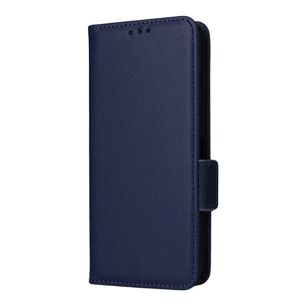 Sony Xperia 1 VII Plånboksfodral Litchi Texture Med Rem Blå