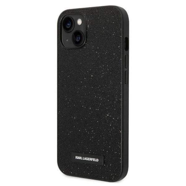 Karl Lagerfeld iPhone 14 Plus -kuori Glitter Plaque Logo - Musta