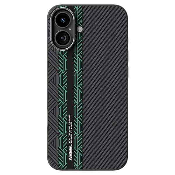 ABEEL Mobilskal till iPhone 16 PC TPU Aluminium PU Läder MagSafe - Textur 2