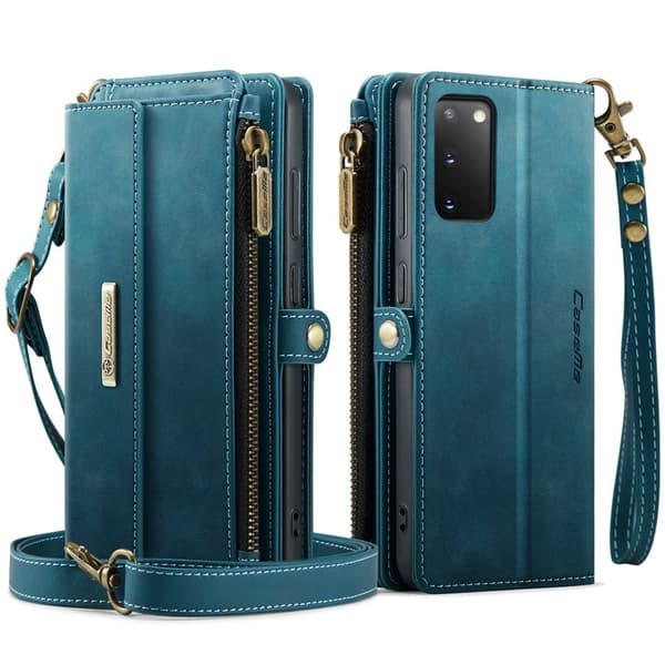 CASEME Konstläder Plånboksfodral för Samsung Galaxy S20 4G/5G - Grön
