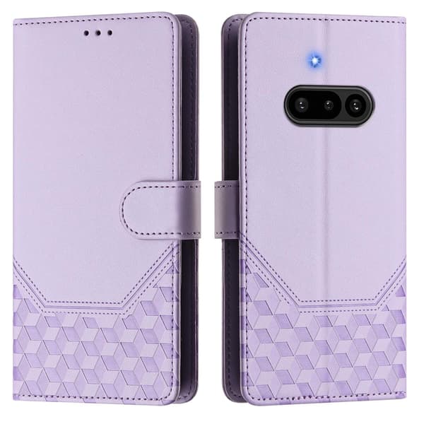 Nothing Phone (3a) Plånboksfodral Imprinted Honeycomb RFID Lila