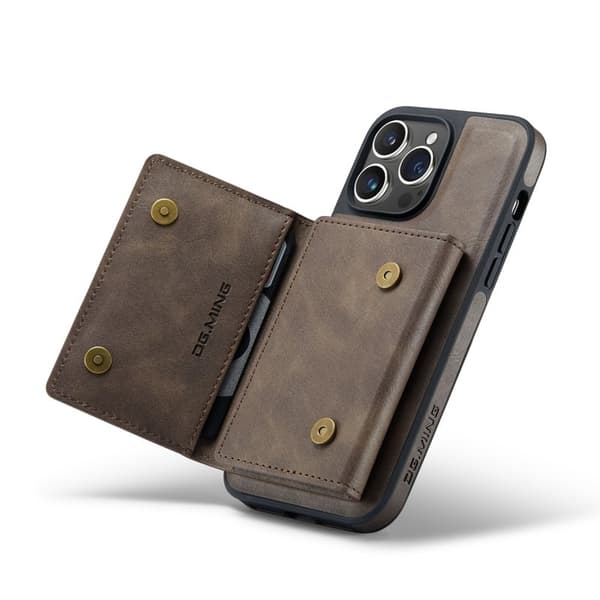 DG.MING M5 Series Mobilskal till iPhone 16 Pro Max Magnetiskt Konstläder Brun