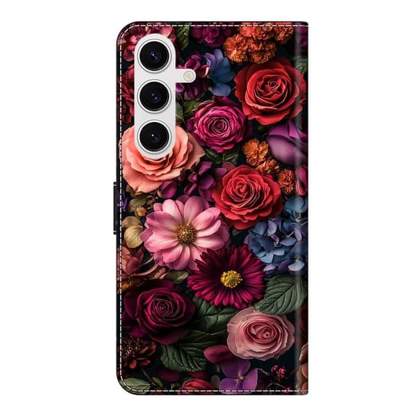 Samsung Galaxy S26 Plus Plånboksfodral Konstläder Flip Ställ Blommig