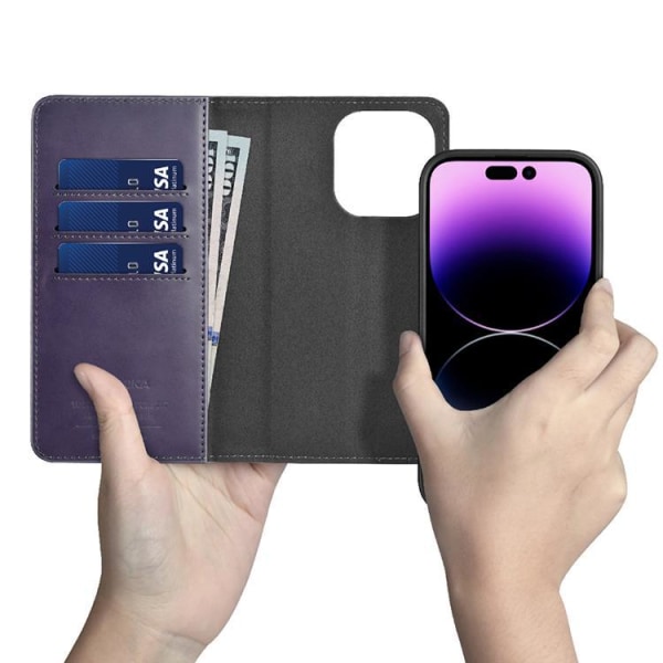 Puloka iPhone 14 Pro Plånboksfodral Magsafe 2in1 - Lila