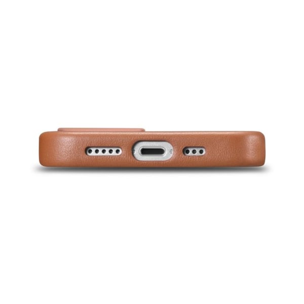 iCarer iPhone 14 -kotelo MagSafe aitoa nahkaa - ruskea