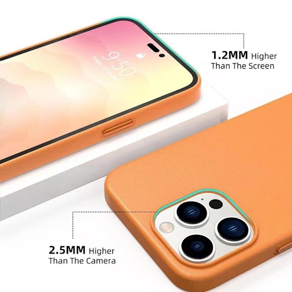 BOOM iPhone 14 Plus Skal Magsafe Äkta Läder - Svart Svart