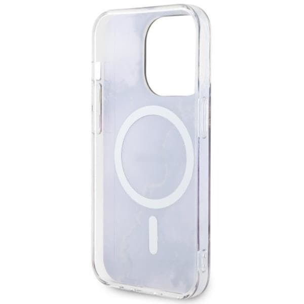 Guess iPhone 14 Pro Mobilskal MagSafe Guld Marble - Lilla Lila