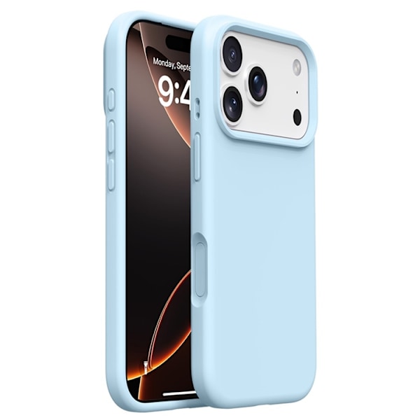 Mobilskal till iPhone 17 Pro Max Silikon Microfiber Lining Liquid Blå