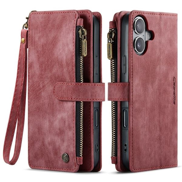 CASEME iPhone 17 Plånboksfodral Konstläder Röd