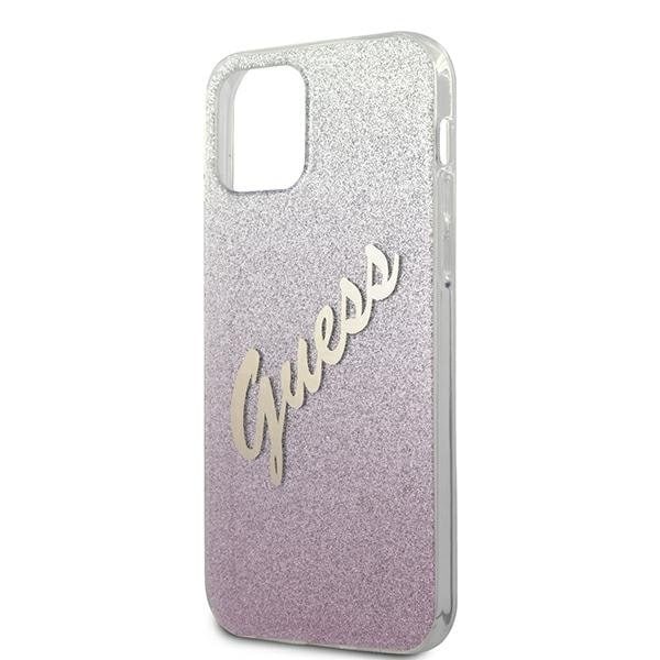 Guess iPhone 12 Pro Max Skal Glitter Gradient Script - Rosa Rosa