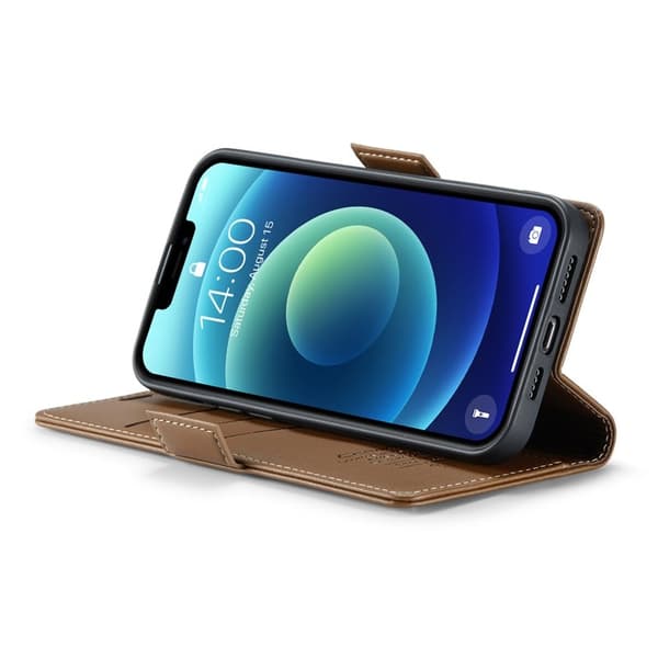 CASEME Plånboksfodral Konstläder för iPhone 12/12 Pro - Brun