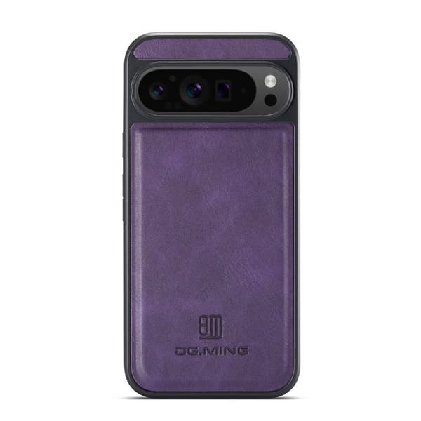 DG.MING Mobilskal till Google Pixel 9 Pro XL Anti-Drop Läder Lila