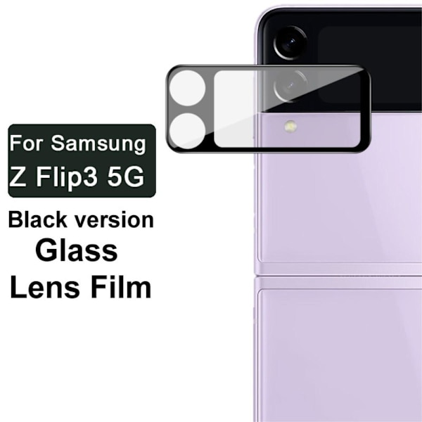 IMAK Linsecover Hærdet glas Samsung Z Flip 3 - Sort Black