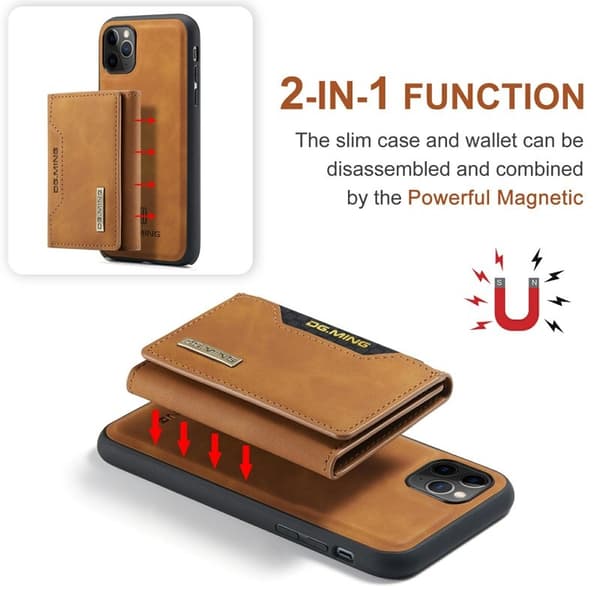 DG.MING M2 Series Anti-Fall Wallet Mobilskal för iPhone 11 Pro - Brun