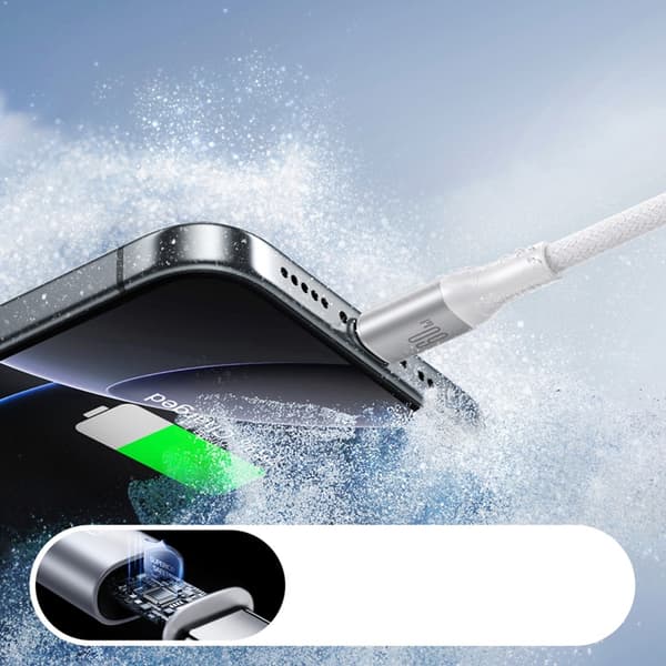 Joyroom USB-C till USB-C kabel 60W 2m Flash Series - Vit Vit