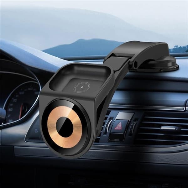 Kojelaudan puhelinteline 15 W 2IN1 - Musta Black