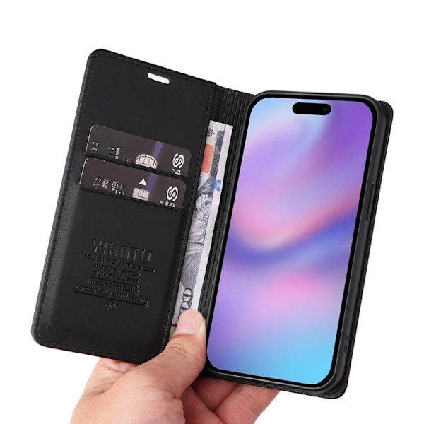 Yikatu iPhone 17 Plånboksfodral Closure - Svart Svart