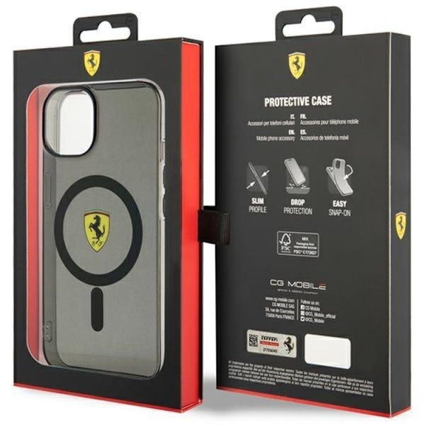 Ferrari iPhone 14 Mobilskal Magsafe Translucent - Svart Svart