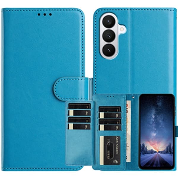 Samsung Galaxy S26 Pro Plånboksfodral Konstläder Folio Flip - Ljusblå