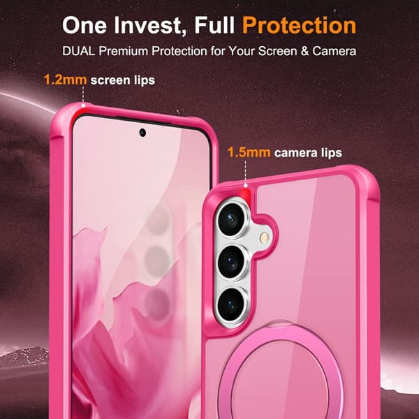 Mobilskal för Samsung Galaxy S26 Plus Magnetiskt Ringhållare TPU + PC - Rosa