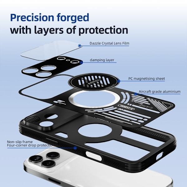 ABEEL Mobilskal till iPhone 17 Pro Aluminium + PC + TPU - Blå