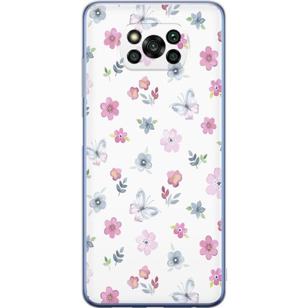Mobilcover til Xiaomi Poco X3 Pro med Blomster og sommerfugle