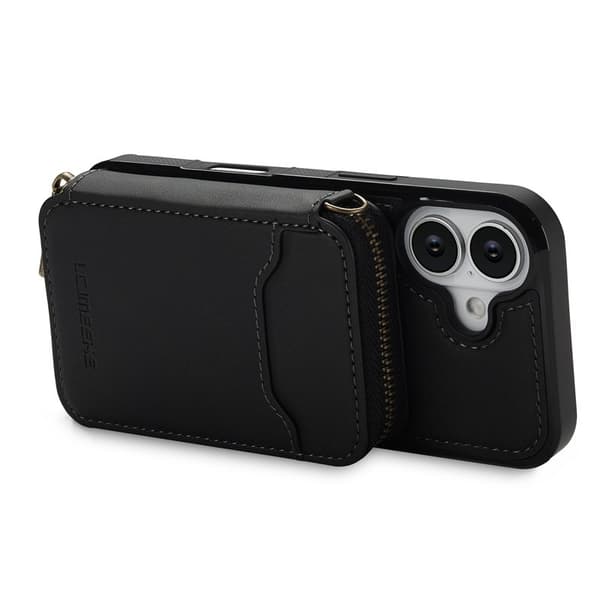 LC.IMEEKE L6 iPhone 17 Plånboksfodral Konstläder - Svart