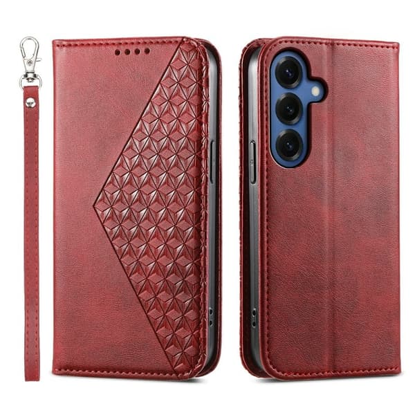 Samsung Galaxy S26 Fodral Konstläder Plånboksfodral - Röd
