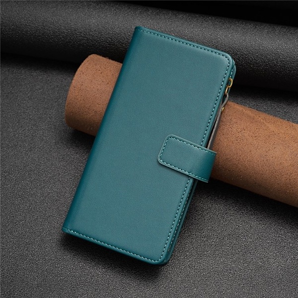 iPhone 15 Pro Plånboksfodral Zipper Flip - Grön