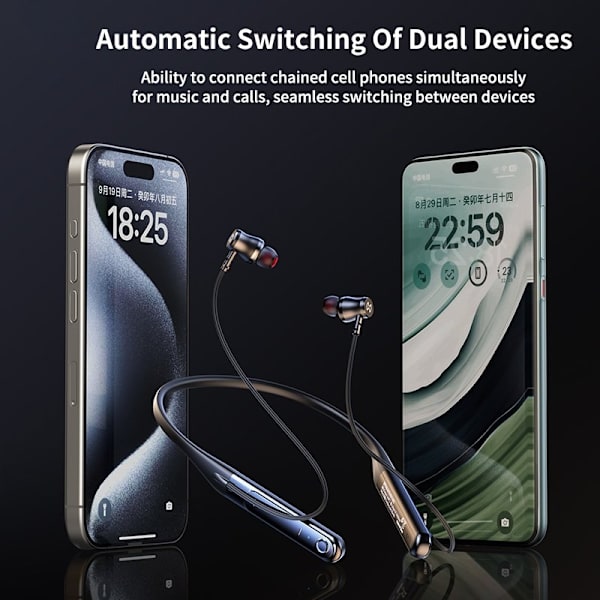 XUNDD H002 Bluetooth-hörlurar med smart touch, svart