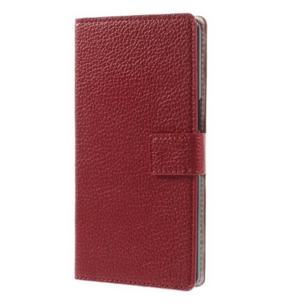 Litchi Wallet Case til OnePlus One (rød) Red