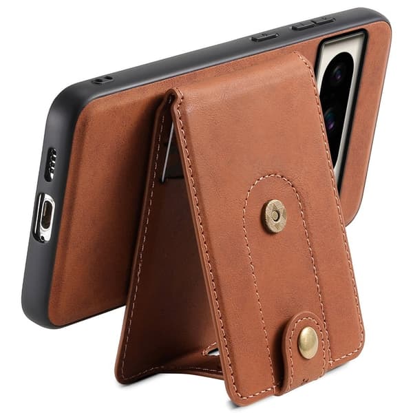DENIOR D14 Google Pixel 8 Pro Magnetfodral Kortväska PC+TPU Brun