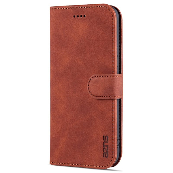 AZNS iPhone 12 Pro Max Plånboksfodral Konstläder - Brun