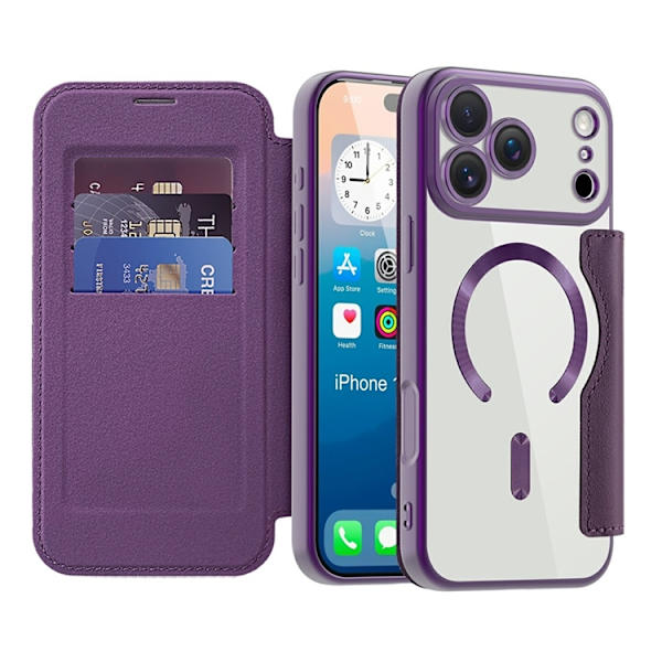 iPhone 17 Pro Plånboksfodral MagSafe RFID Lila