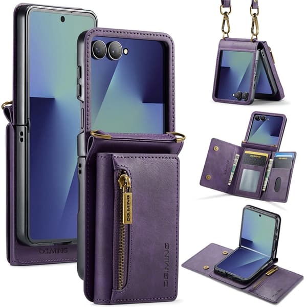 DG.MING Mobilskal till Galaxy Z Flip 7 RFID-Skydd M5 - Lila Lila