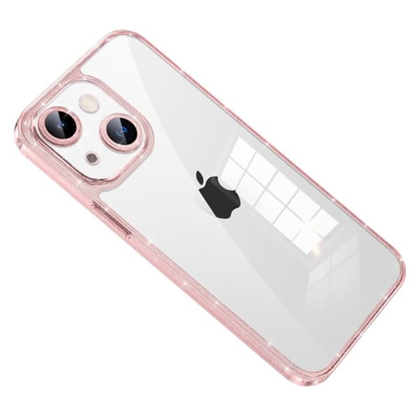 SULADA Mobilskal till iPhone 14 Plus TPU och Härdat Glas - Glitter Rosa