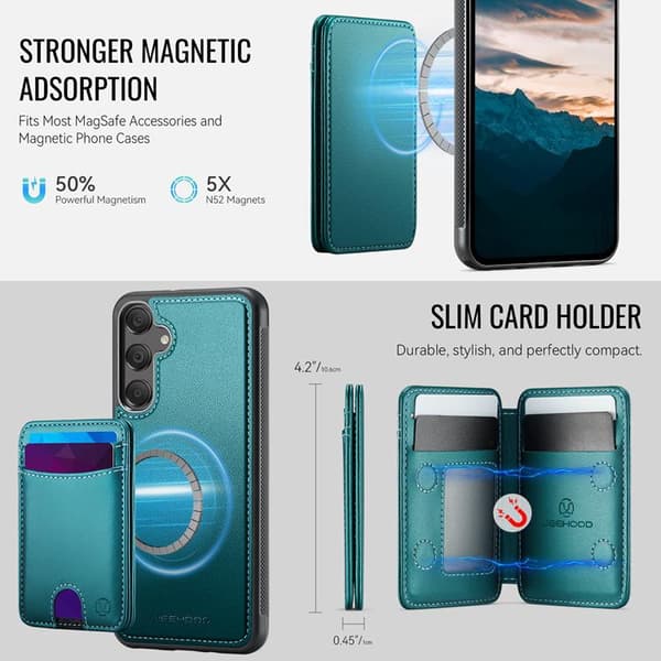 JEEHOOD Samsung Galaxy A16 4G/5G Mobilskal Konstläder - Blå Blå