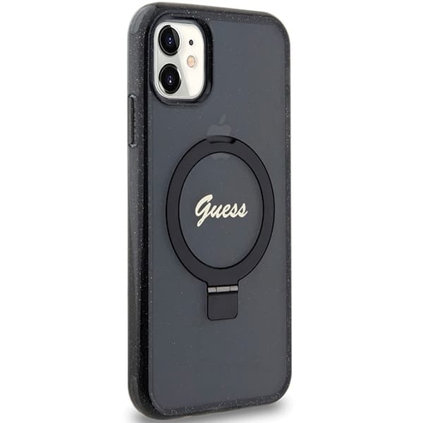 Guess Mobilskal till iPhone 11 / Xr MagSafe Ring Stand Script Glit MagSafe