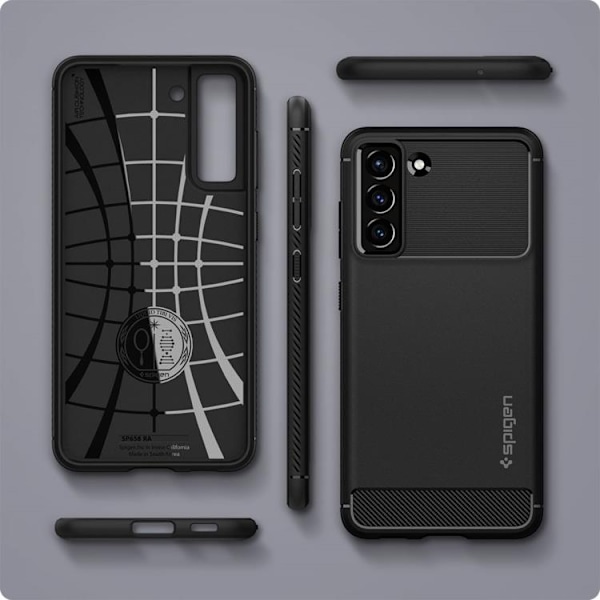 Spigen Rugged Armor Skal Galaxy S21 FE - Matte Svart Svart
