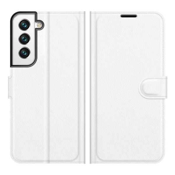 Litchi Magnetic Fodral Galaxy S22 Plus 5G - Vit Vit