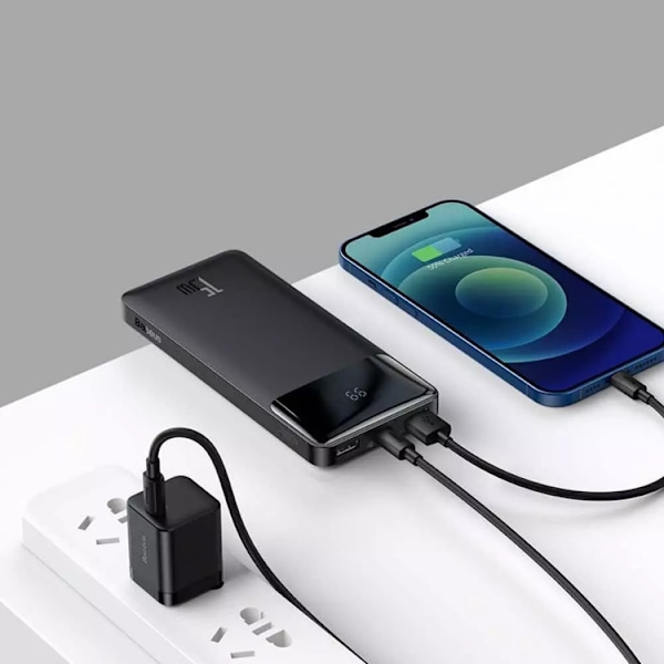 Baseus Bipow Digital Display Powerbank 10000mAh 15W - Svart Svart