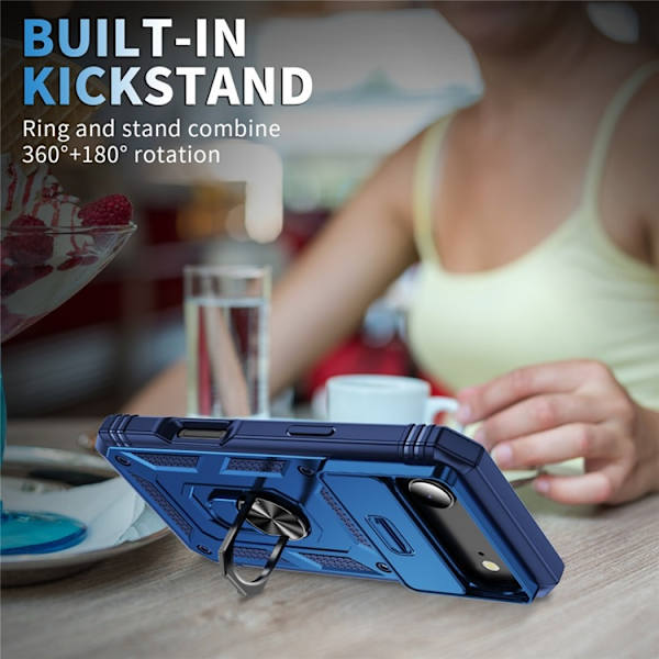 Mobilskal till iPhone Air Slide Camshield Kickstand - Blå Blå