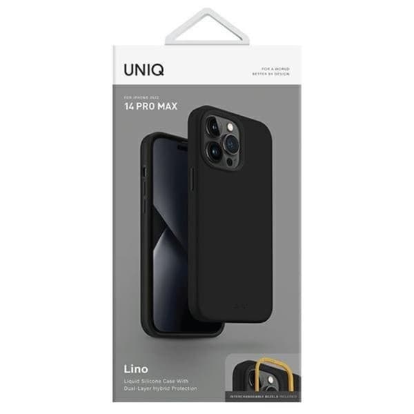 Uniq iPhone 14 Pro Max Mobiskal Lino - Midnight Svart