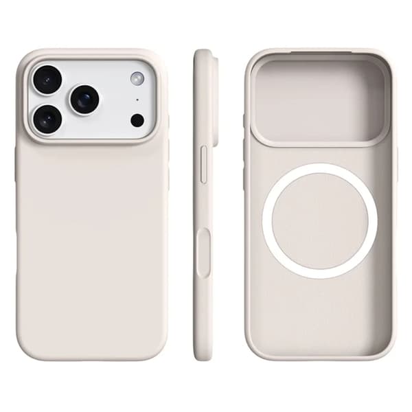 Mobilskal till iPhone 17 Pro Max MagSafe Ultra Thin Silicone - Antique Vit Vit
