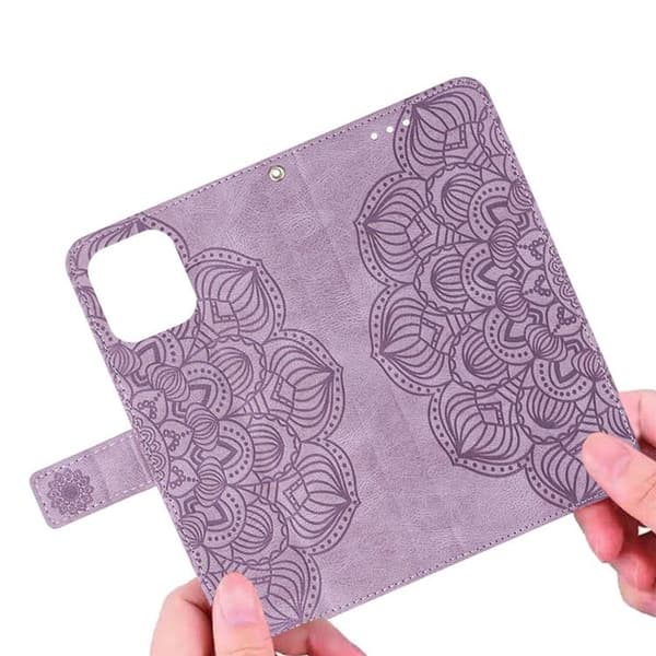 iPhone 14 Pro Plånboksfodral Mandala Flower - Lila Lila
