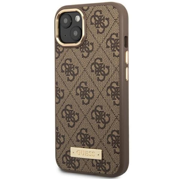 GUESS Mobilskal till iPhone 14 Plus MagSafe Logo Plate - Brun Brun