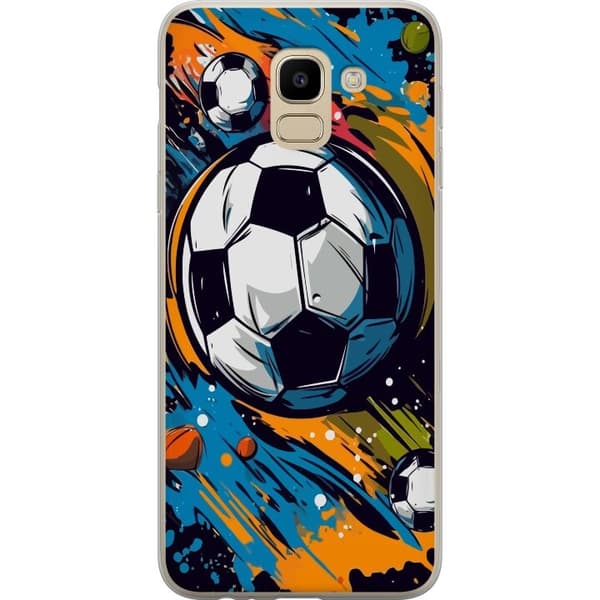 Mobilcover til Samsung Galaxy J6 med Fodbolde