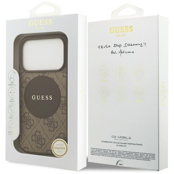 Guess Mobilskal till iPhone 17 Pro MagSafe 4G Circle Classic Logo - Brun Brun