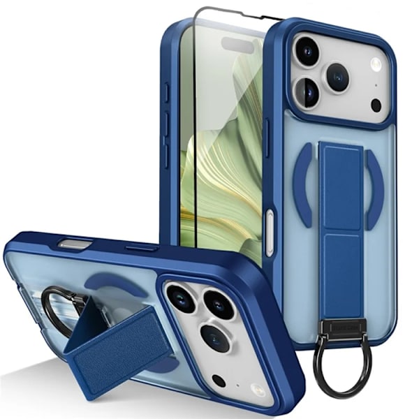 Mobilskal till iPhone 17 Pro Max Magsafe D-Ring Kickstand - Blå Blå