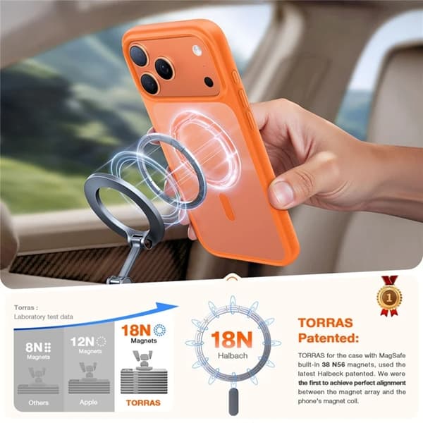 TORRAS Mobilskal till iPhone 17 Pro MagSafe Matte PC + TPU - Orange Orange